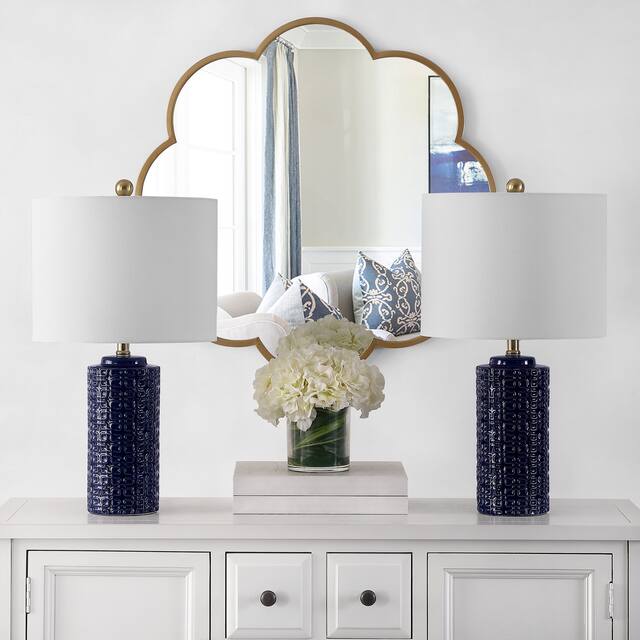 SAFAVIEH Lighting 24-inch Artef Ceramic Table Lamp (Set of 2) - 13" x 13" x 24"