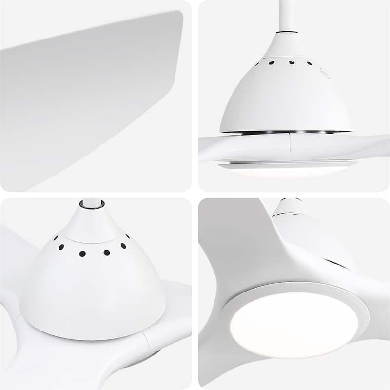 52" High CFM Modern Ceiling Fan with Remote Control and Reversible Blades With Light