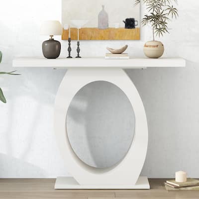 Mirod Stylish Modern Console Table with Egg-Shaped Base,Enhanced Stability and Durability