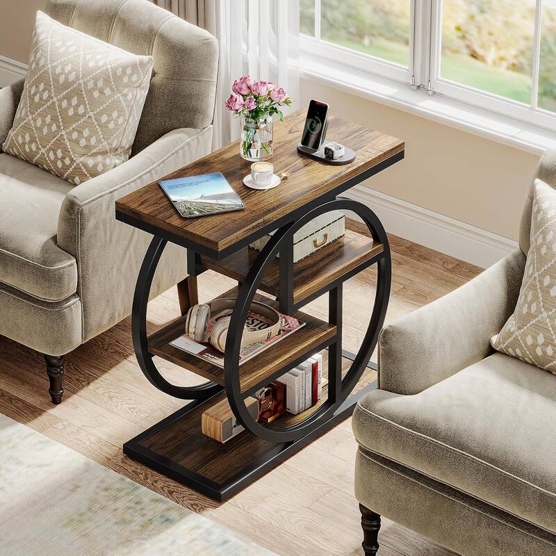 4-tier Narrow Side End Table for Living Room Bedroom