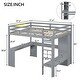 preview thumbnail 25 of 42, Concise Loft Bed Teens Student Bed with L-shaped Desk and Wardrobe Design, Guardrail and Ladder Suit for Home School Dorm
