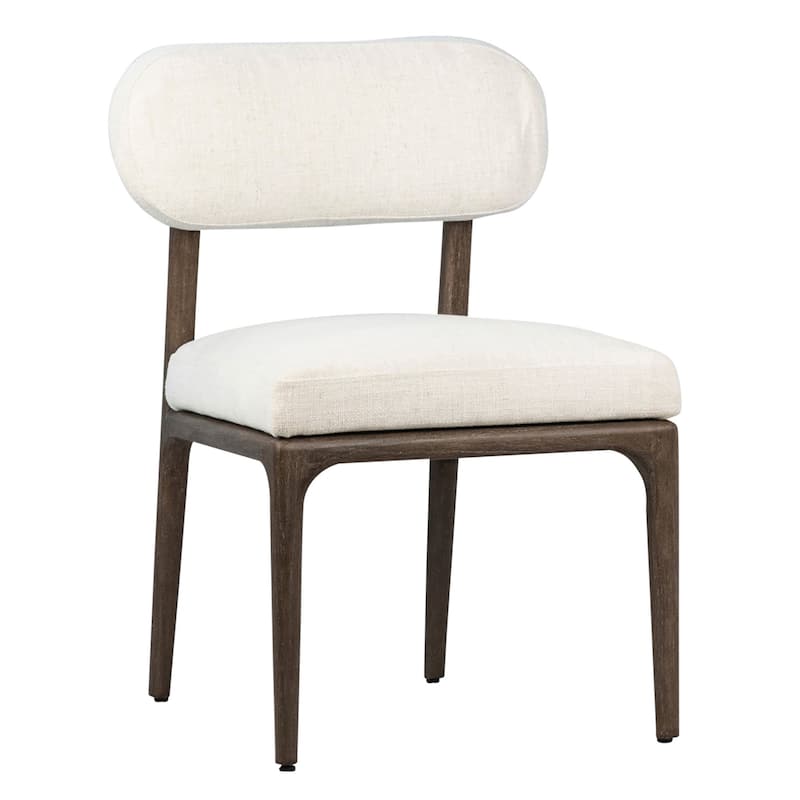 Omarion Cotton Blend Upholstered Dining Chair, Off-White