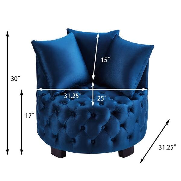 dimension image slide 0 of 2, Contemporary Upholstered Tufted Leisure Chair Accent Chair