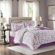 preview thumbnail 7 of 8, Madison Park Essentials Lafael Purple Printed Complete Comforter Set with Cotton Bed Sheets