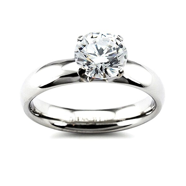 Solitaire Stainless Steel Ring