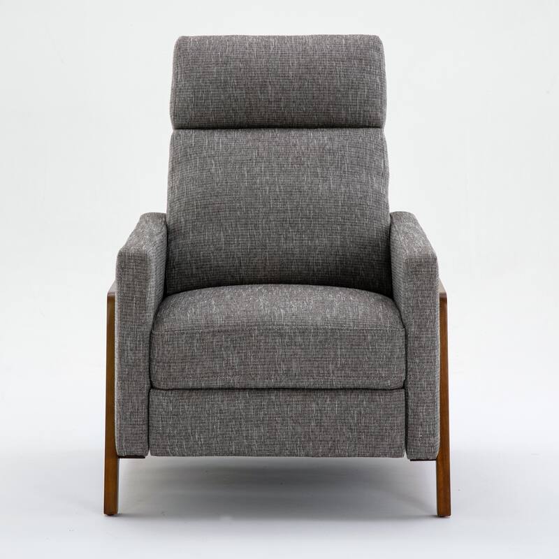 Modern Upholstered Recliner with Soft Thick Cushions, Solid Wood Frame