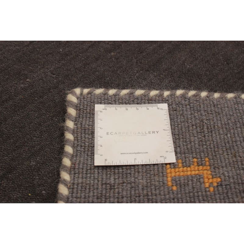 Kashkuli Gabbeh Grey Rug 1'11" x 5'10" - 1'11 x 5'10