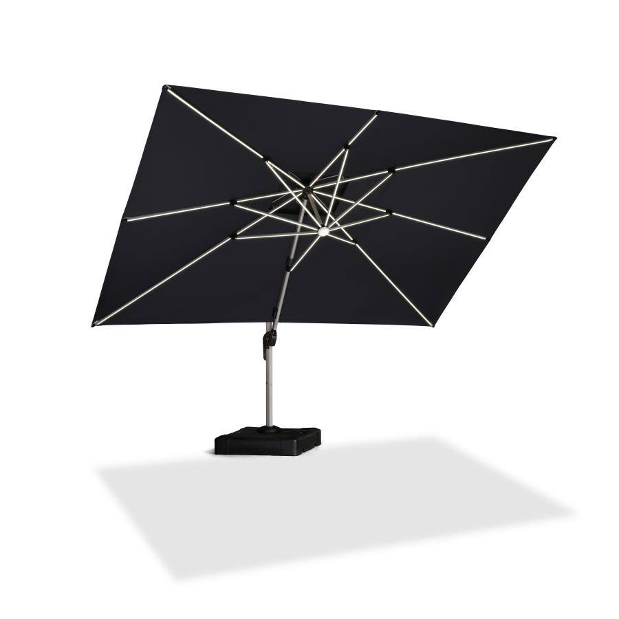 PURPLE LEAF Double Top LED Rectangle Patio Cantilever Umbrella