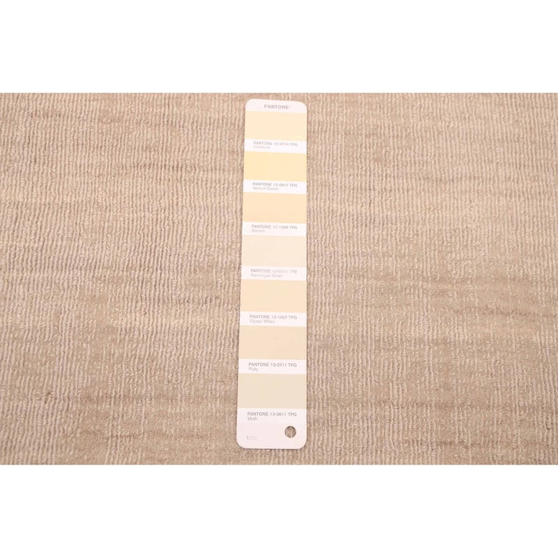 ECARPETGALLERY Hand Loomed Kashkuli Gabbeh Light Khaki Wool Rug - 9'11 x 13'0