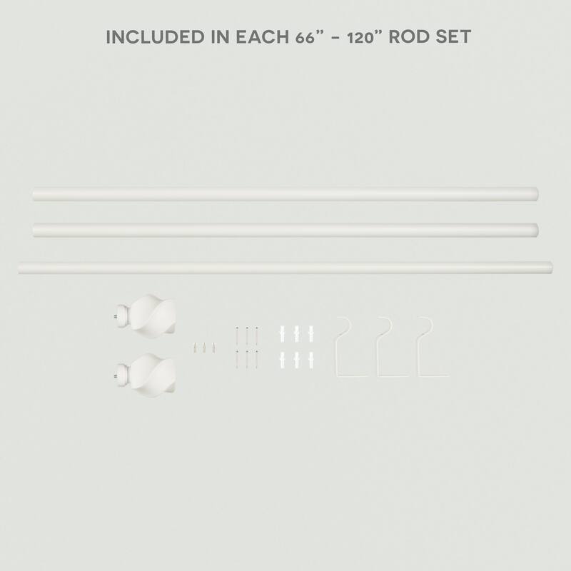 ATI Home Twist 1" Adjustable Window Curtain Rod and Finial Set