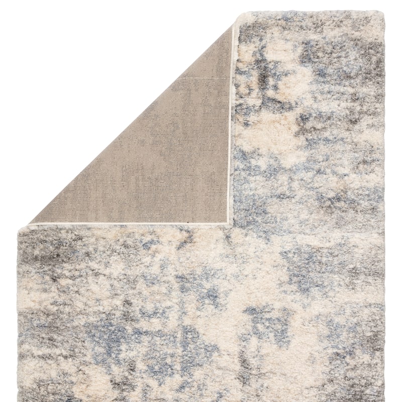 Harmony Abstract Light Gray/ Blue Area Rug