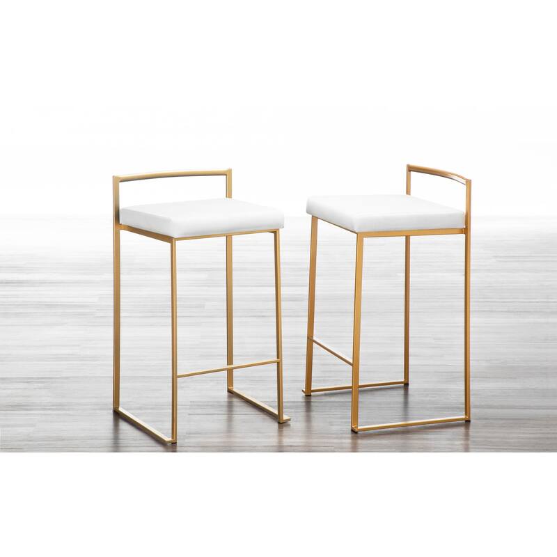 Silver Orchid Forrest Gold Stackable Fully Welded Counter Stool (Set of 2)