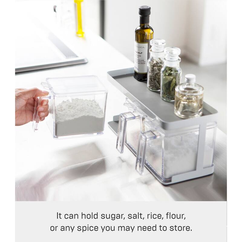 Yamazaki Home Pantry Organizer, Steel and Plastic, Triple, 8.25 cups, 1.95 liters - L 4.53 x W 10.83 x H 5.31 inches