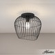 preview thumbnail 1 of 10, Hunter Redding Matte Black 1 Light Flush Mount - Industrial - Hallway, Bathroom, Entryway, Patio Matte Black