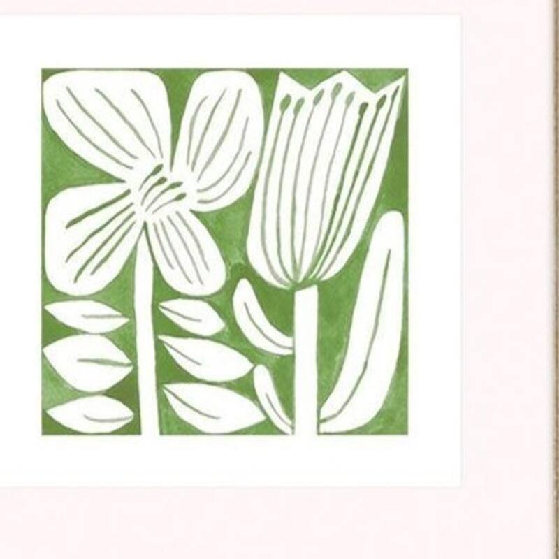 HomeRoots Set Of Three Green Modern Garden Gold Framed Wall Art