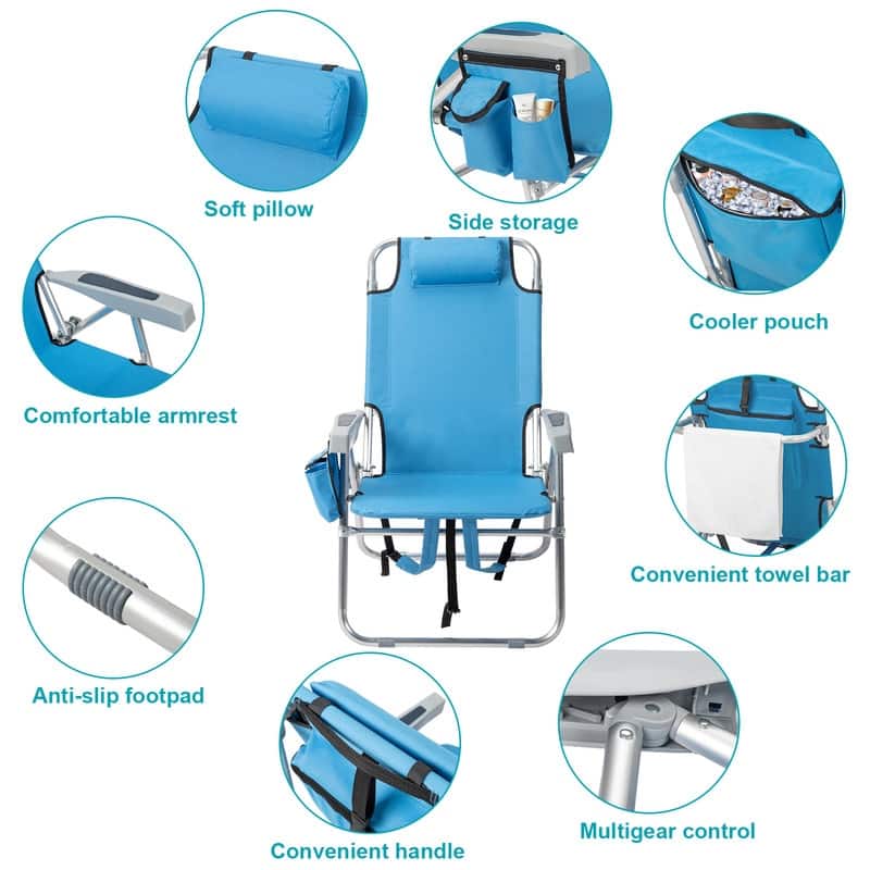 Portable Heightened Oxford Cloth Folding Beach Chair