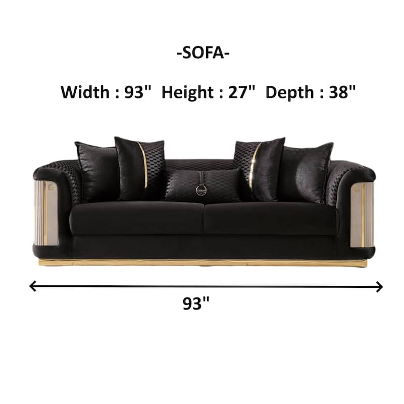 Divinia 2 Pieces Living Room Sets 2 Sofa 2 Chair