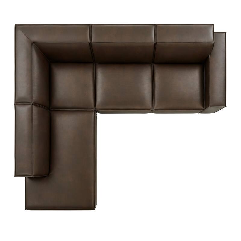 Restore 4-Piece Vegan Leather Modular L-Shaped Sofa