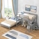 preview thumbnail 3 of 13, Twin over Full Bunk Bed with Built-in Desk and Three Drawers