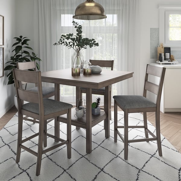 slide 2 of 12, CorLiving Tuscany Washed Grey Counter Height Dining Set 5pc