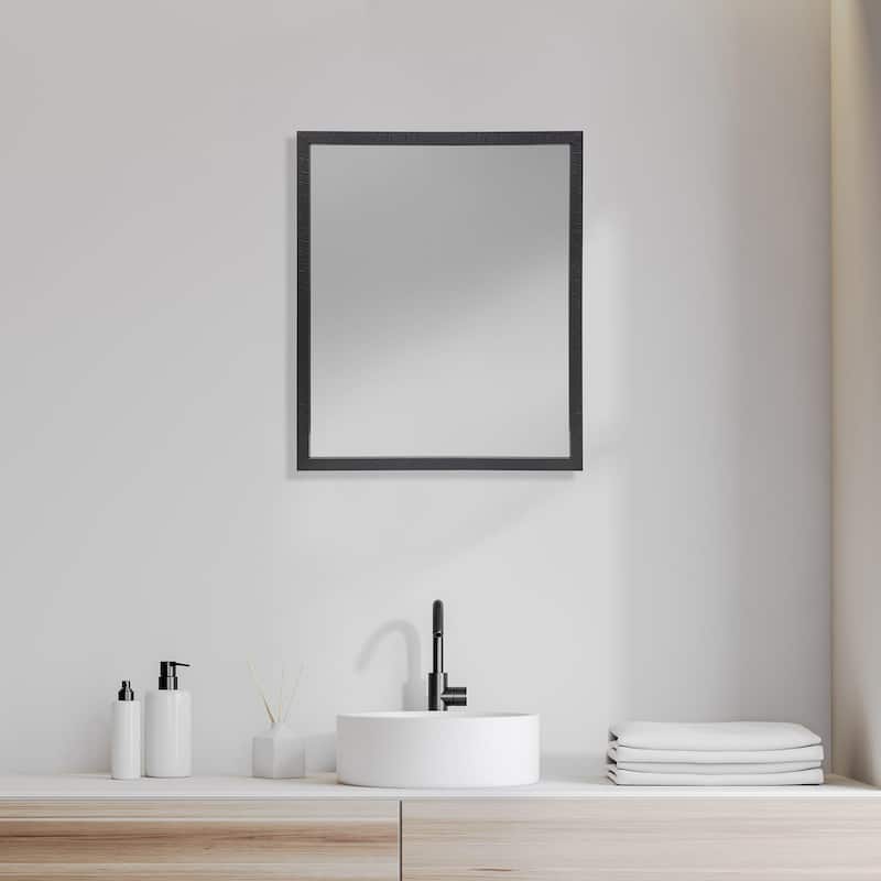 Bristol Espresso 20x24 Faux Wood Frame Bathroom Vanity Mirror - 21.5L x 1.8W x 25.5H