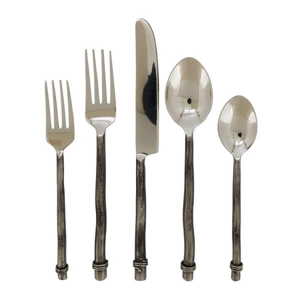 Stainless Steel Flatware With Curved Handle Design (Set of 5)