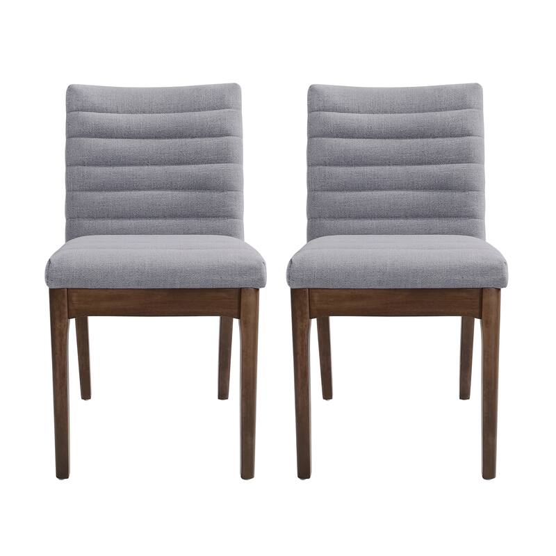Mid-Century Modern Upholstered Armless High Back Dining Chair(Set of 2)