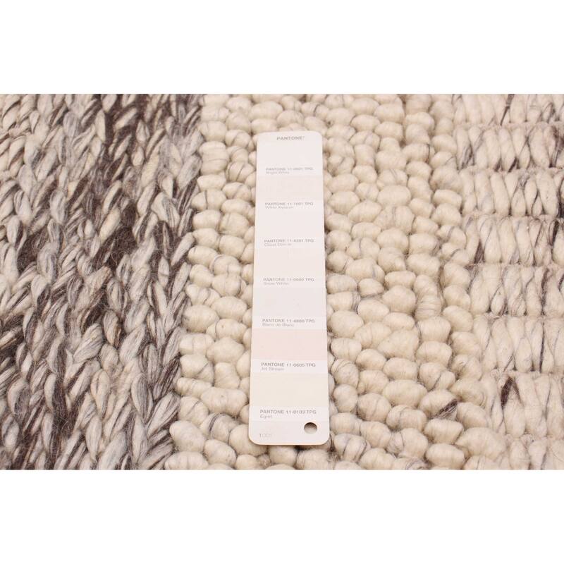 ECARPETGALLERY Braid weave Sienna Ivory Wool Rug - 8'10 x 12'8