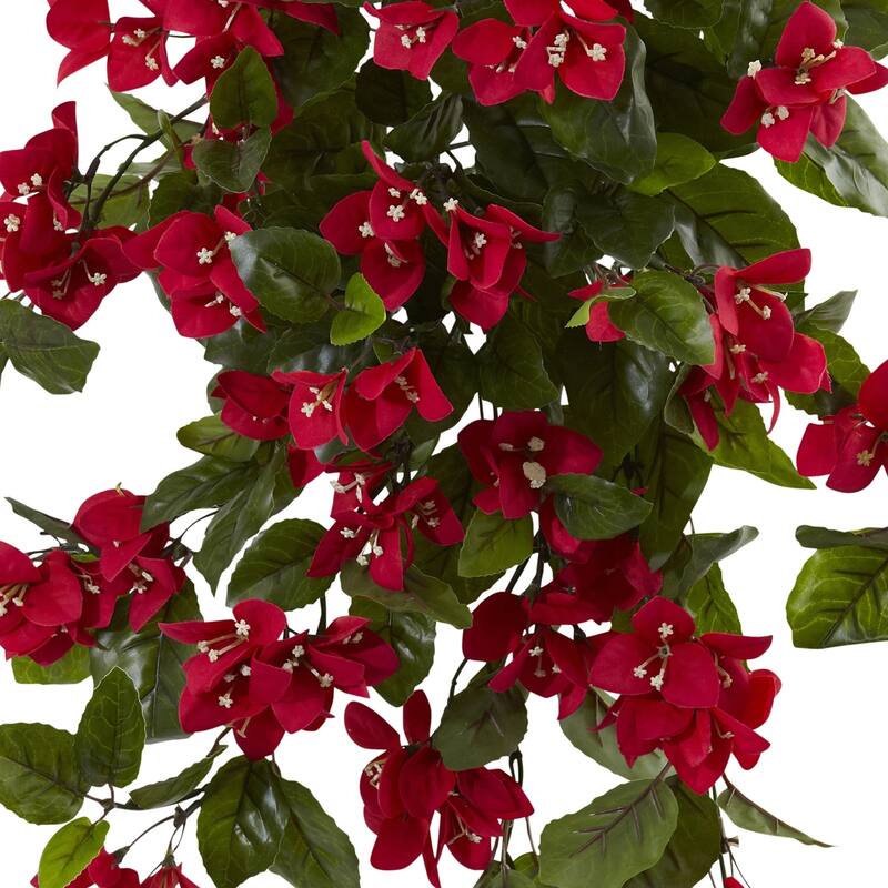 2 Bougainvillea Hanging Bush Outdoor Artificial Plant UV Resistant 28"
