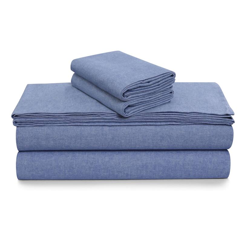 Portuguese Yarn Dyed Cotton Flannel Extra Deep Pocket Sheet Set