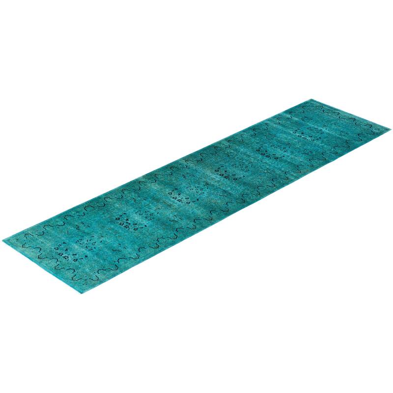Contemporary Overdyed Wool Hand Knotted Runner - 2' 8" x 10' 2"