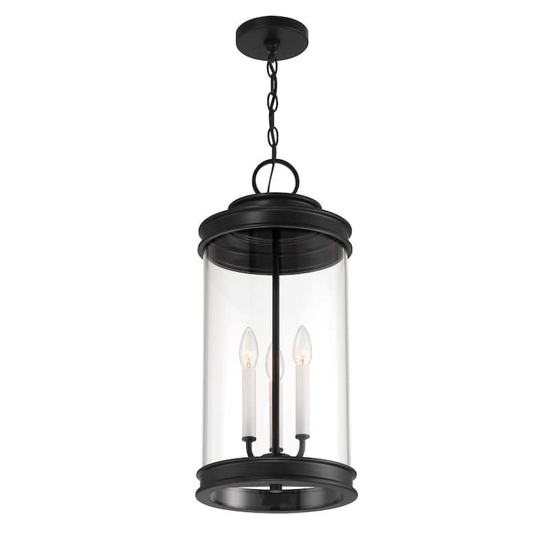 Englewood 3-Light Outdoor Hanging Lantern in Matte Black