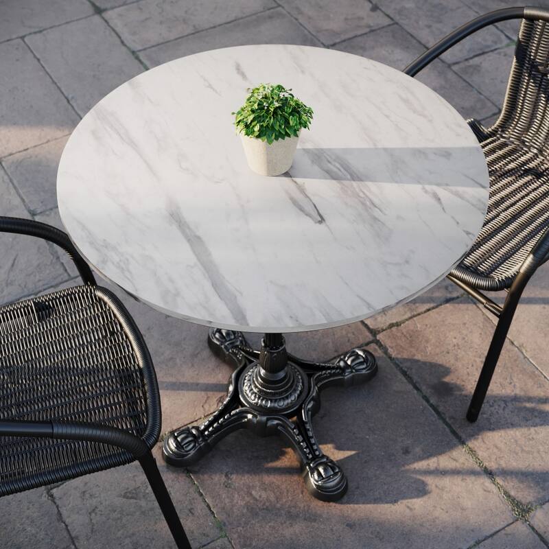 Commercial All-Weather HPL Tabletop with Bistro Base