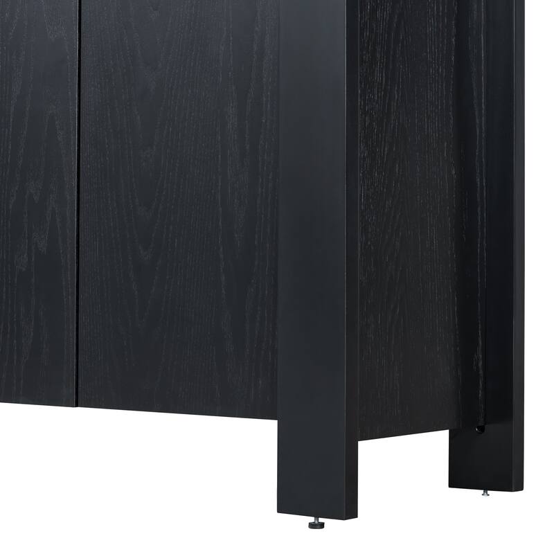 Retro 4 Door Dining Cabinet with Aged Finish