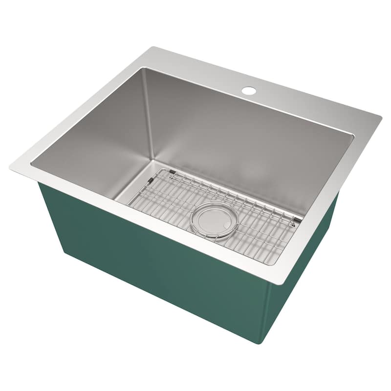 Transolid LSA1-252212-BS 25-in x 22-in Dual-Mount Laundry/Utility Sink Kit in Brushed Stainless - 25" X 22"