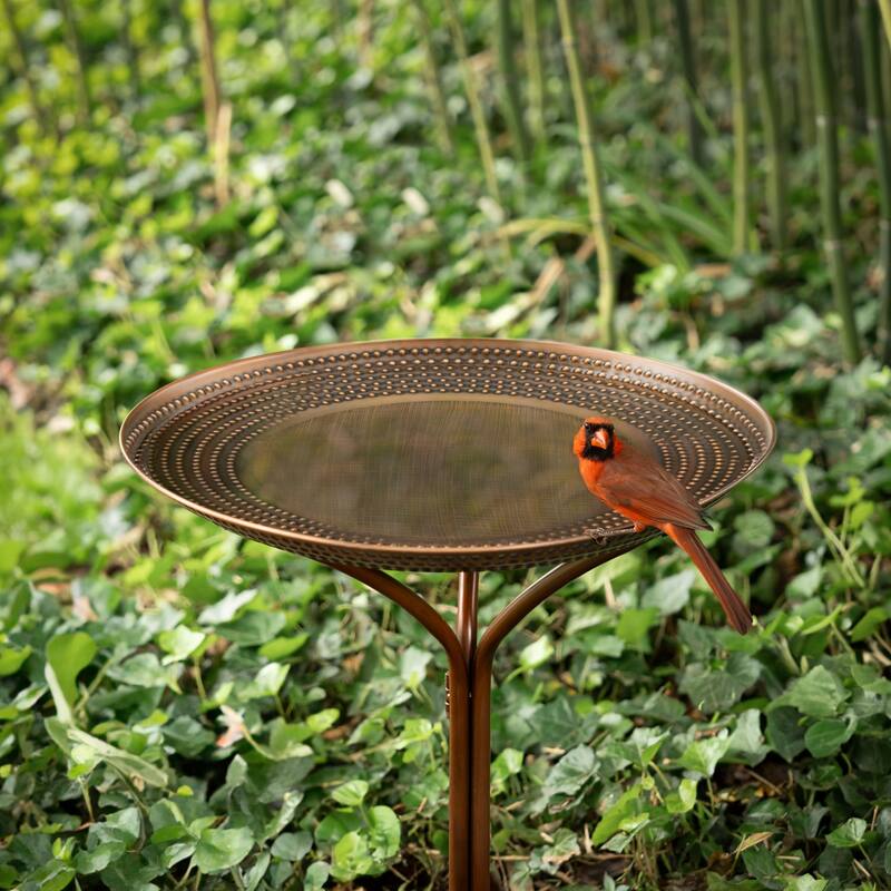 20" Copper Tranquility Birdbath with Collapsible Stand