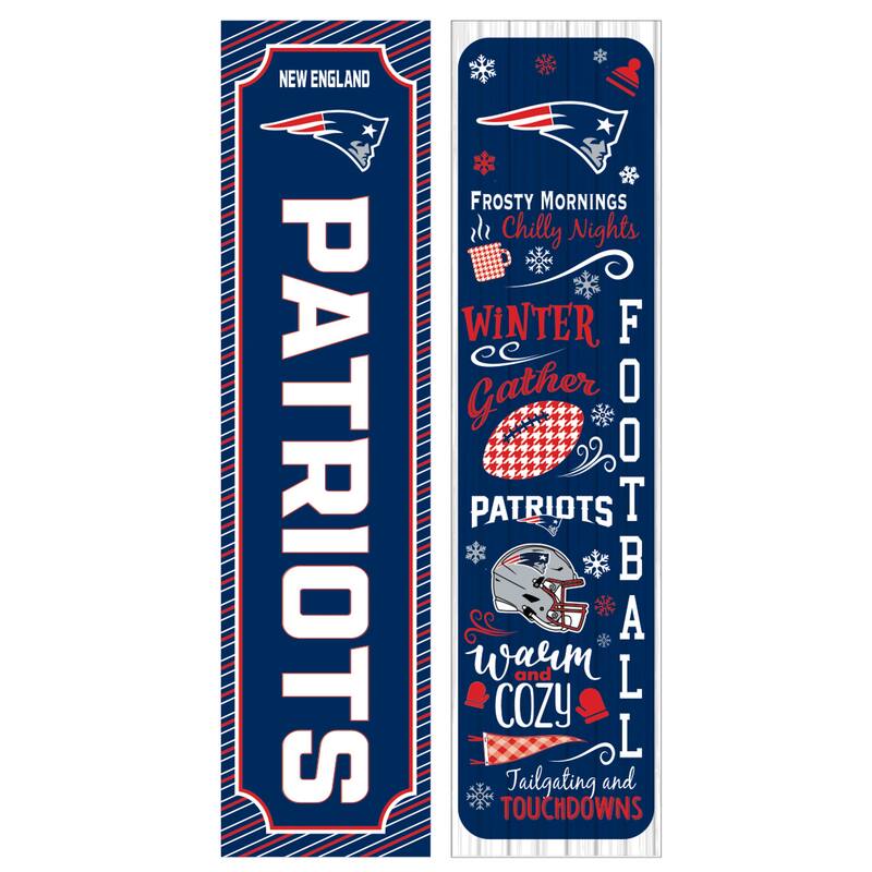 47" Double Sided Seasonal Porch Leaner, New England Patriots - 47" x 11.25"
