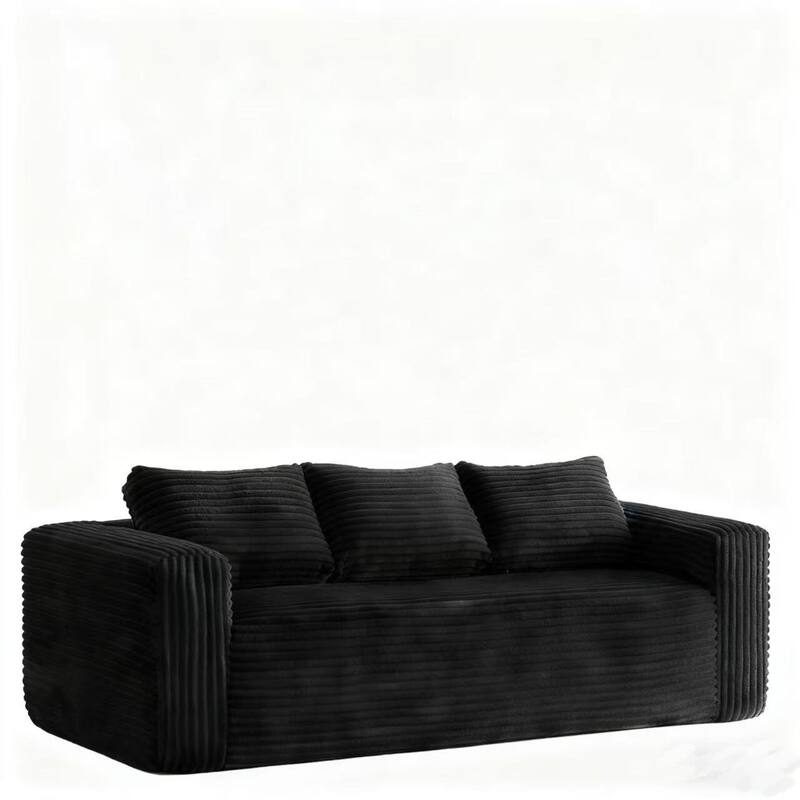 Cloud Loveseat Sofa Couch in a Box, 3 Seater Boneless Couch, Comfy Deep Seat Corduroy Sofa, Compressed, No Assembly