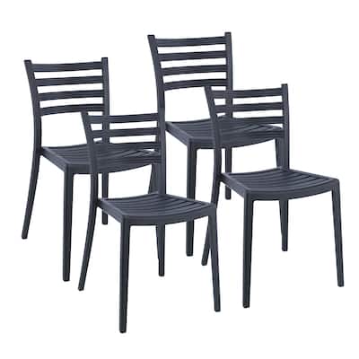 Porthos Home Faro Dining Chairs Set Of 4, PP Plastic, Stackable Design