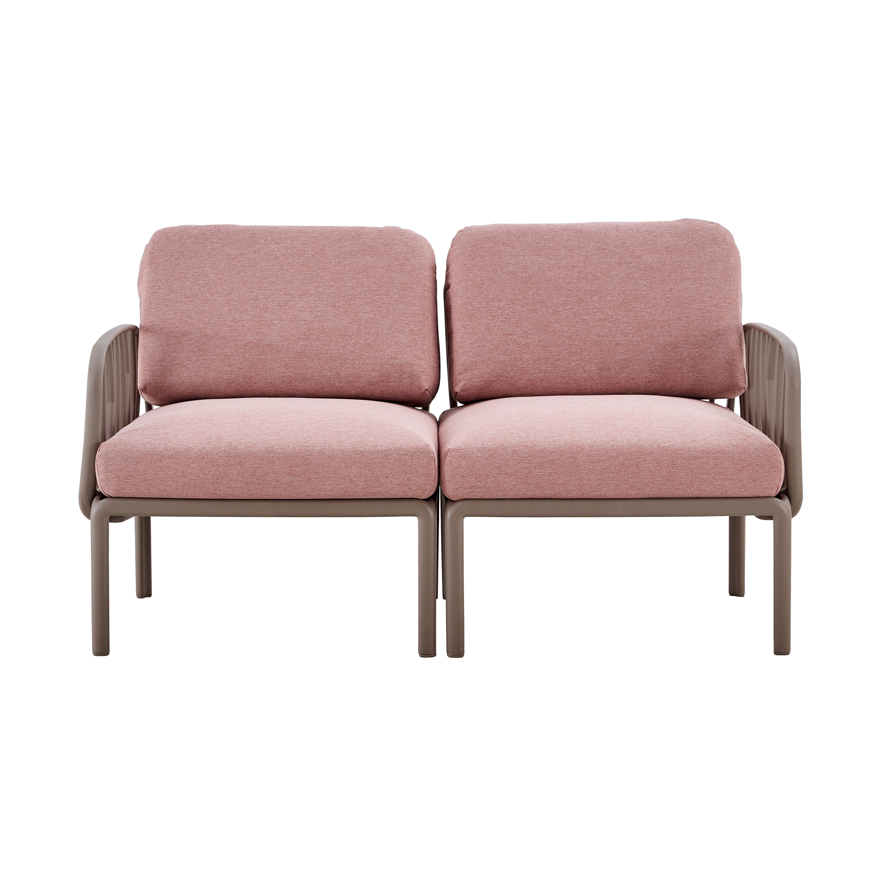 Patio Outdoor Indoor Loveseat Sofa with Soft Cushion And Weather 