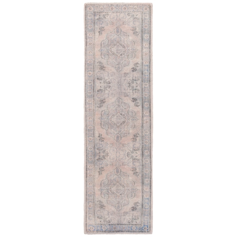 SAFAVIEH Handmade Classic Mimke Vintage Shabby Chic Rug - 2'3" x 8' Runner - Grey/Beige