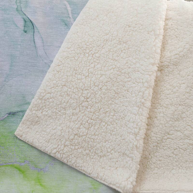 Premium Machine Washable Modern Abstract Sherpa Throw Blanket