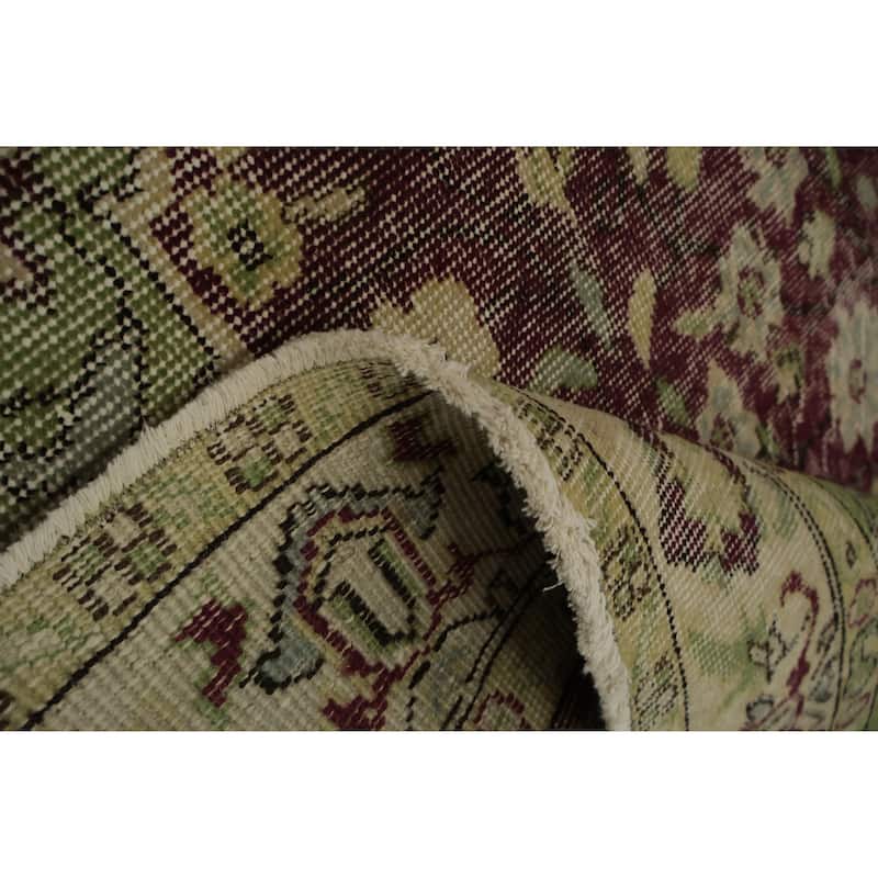 Hand Knotted Oriental 100% Wool Carpet Transitional Floral Brown Anatolian Area Rug - 9' 2'' X 5' 10''