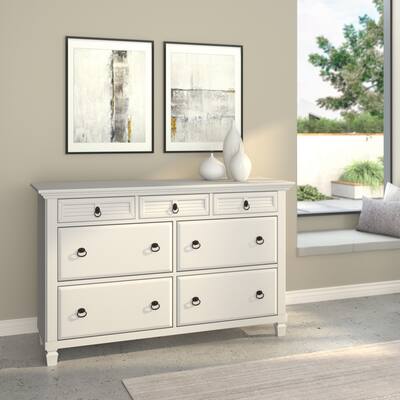 1543APB White Light 7 Drawer Dresser