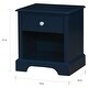 preview thumbnail 5 of 3, Cholla Transitional Solid Wood 1-Drawer Nightstand by Taylor & Olive