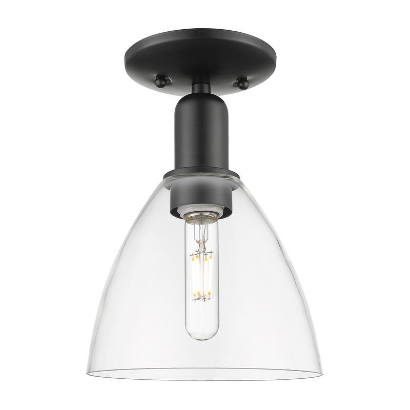 Innovations Lighting 716-1C-11-8 Bristol Semi-Flush Bristol 8" Wide - Matte Black / Clear