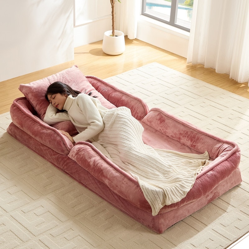 Versatile Foldable Lazy Sofa,3-in-1 Fold Small Tatami Sofa Bed,Lounge Chair Sofa, Human Friendly Pet Beds Lazy Sofa