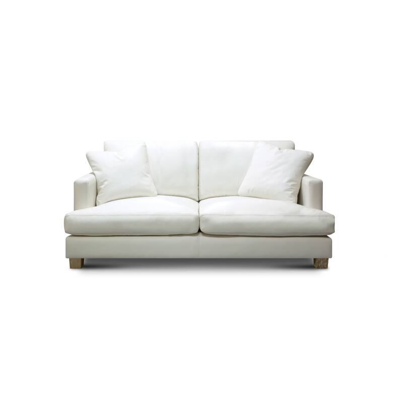 Galaxy Top Grain Leather Modern Loveseat Sofa