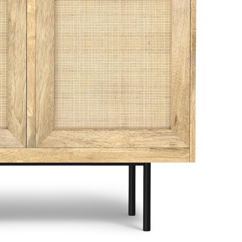 WYNDENHALL Wellspring MANGO WOOD 57 inch Wide Rectangle Modern Sideboard Buffet in Natural - 57 inch Wide