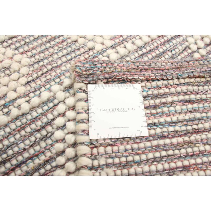 ECARPETGALLERY Braid weave Sienna Grey Wool Rug - 5'0 x 8'3
